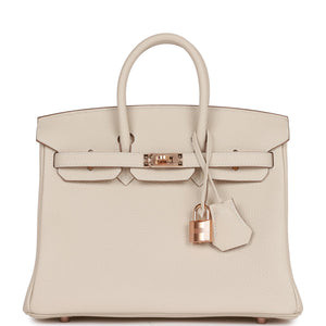 Birkin 25 Craie Togo Rose Gold Hardware - sneakerlandnet