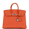 Birkin 25 Orange Togo Palladium Hardware Kilta bags