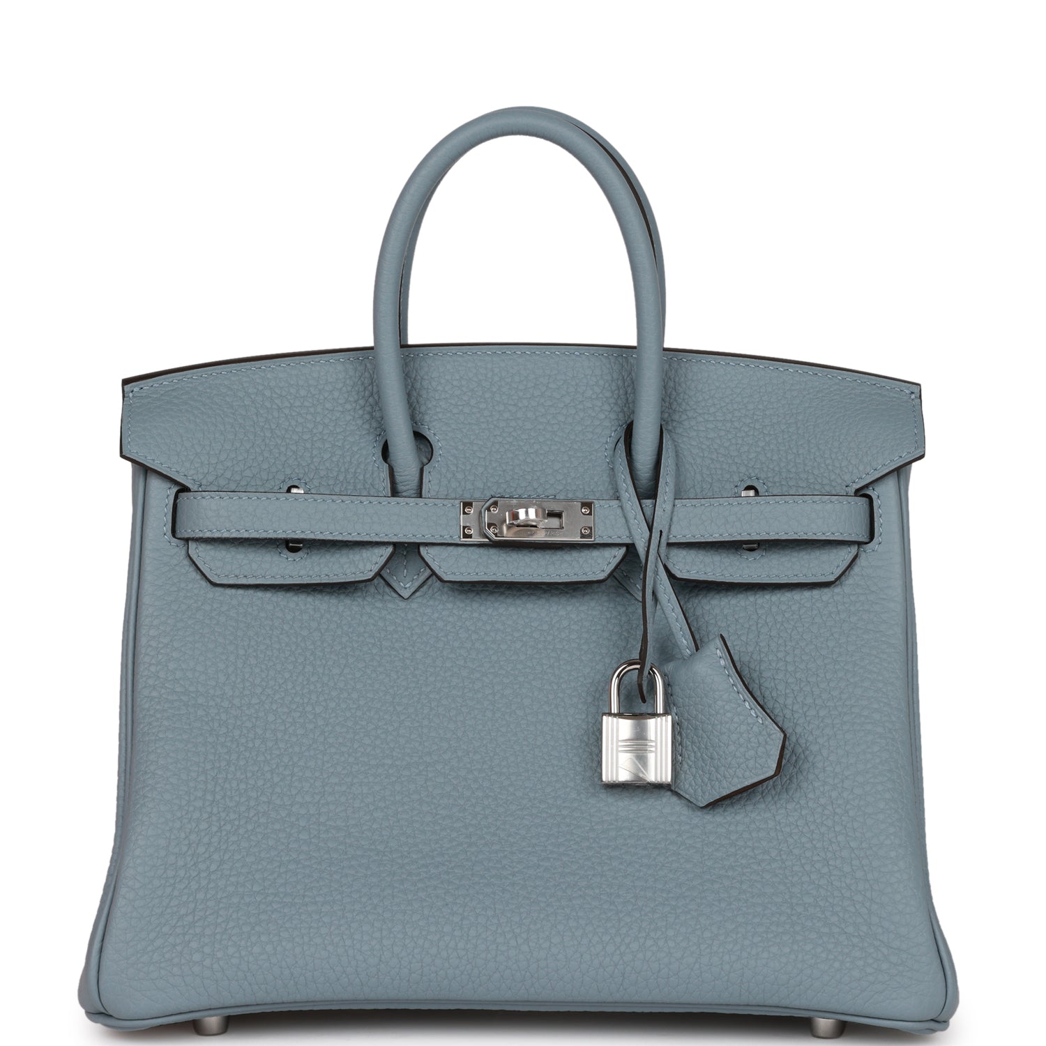 Birkin 25 Bleu Lin Verso Togo Palladium Hardware Kilta bags