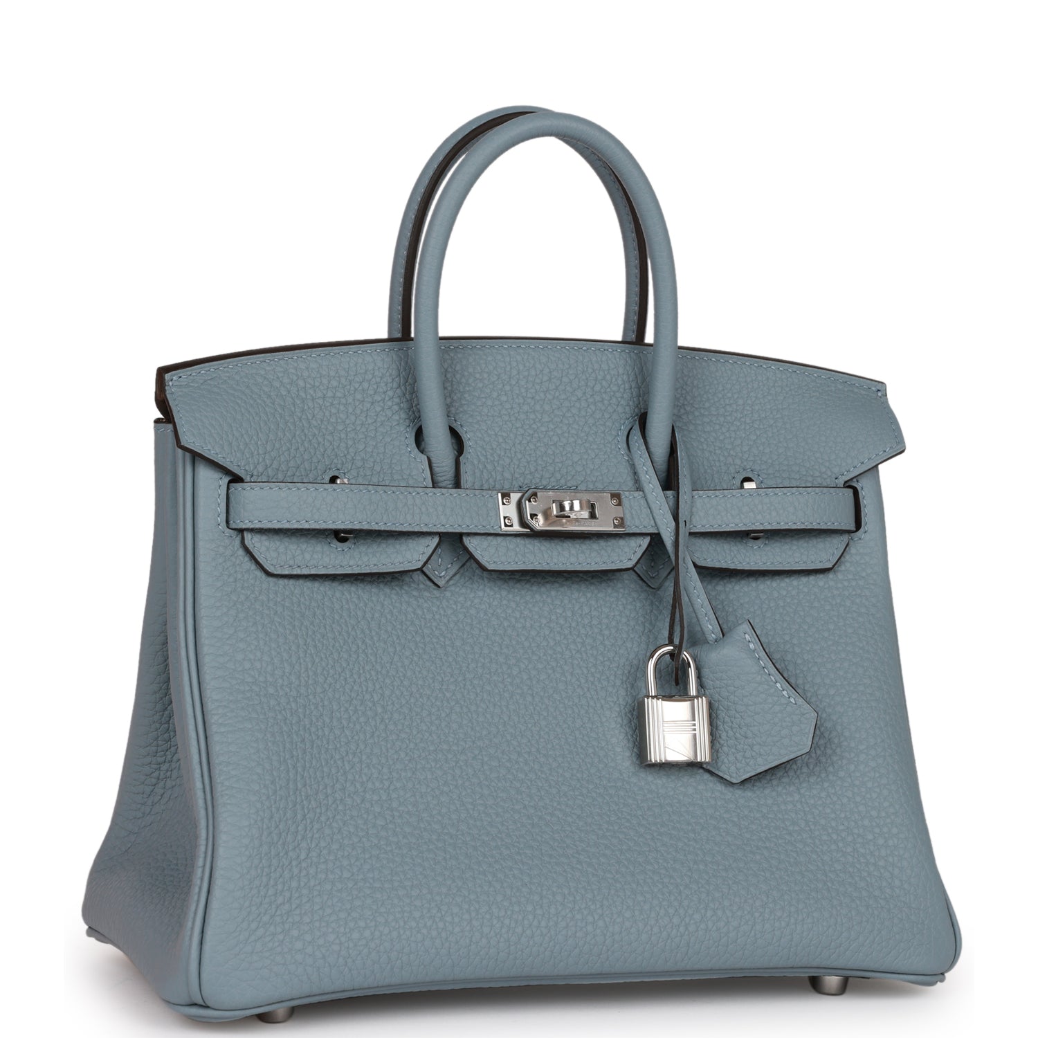 Birkin 25 Bleu Lin Verso Togo Palladium Hardware Kilta bags