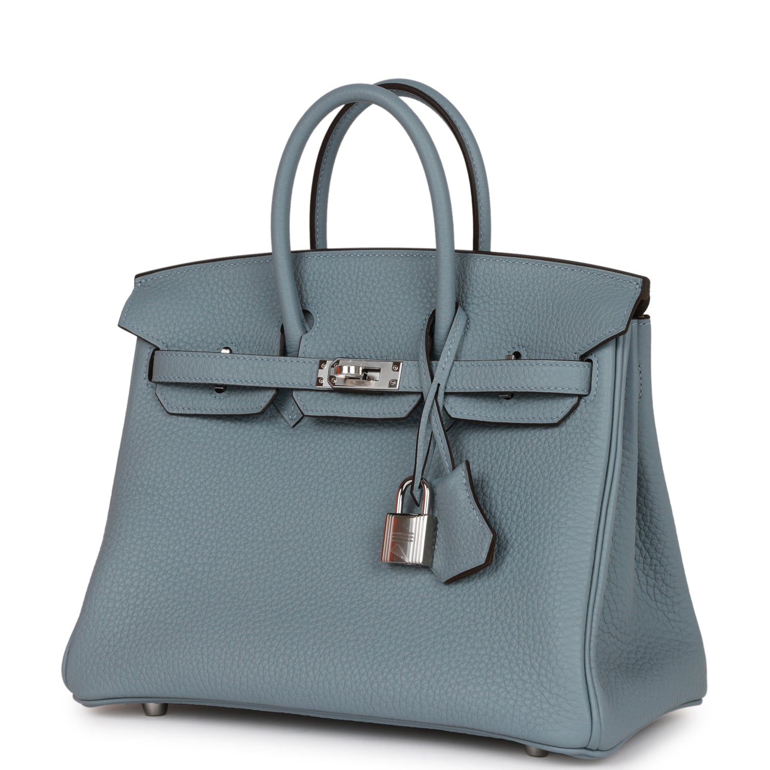 Birkin 25 Bleu Lin Verso Togo Palladium Hardware Kilta bags