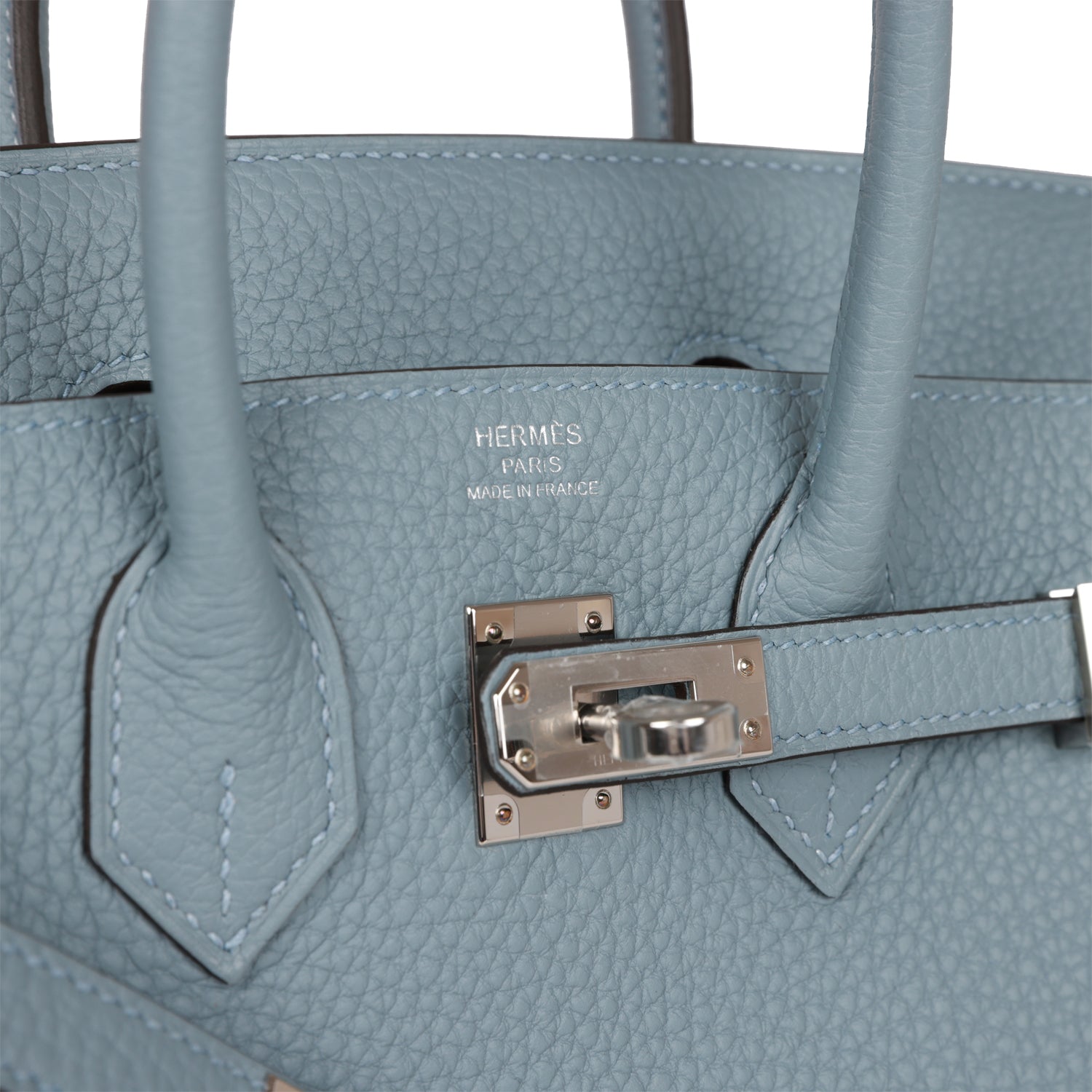 Birkin 25 Bleu Lin Verso Togo Palladium Hardware Kilta bags