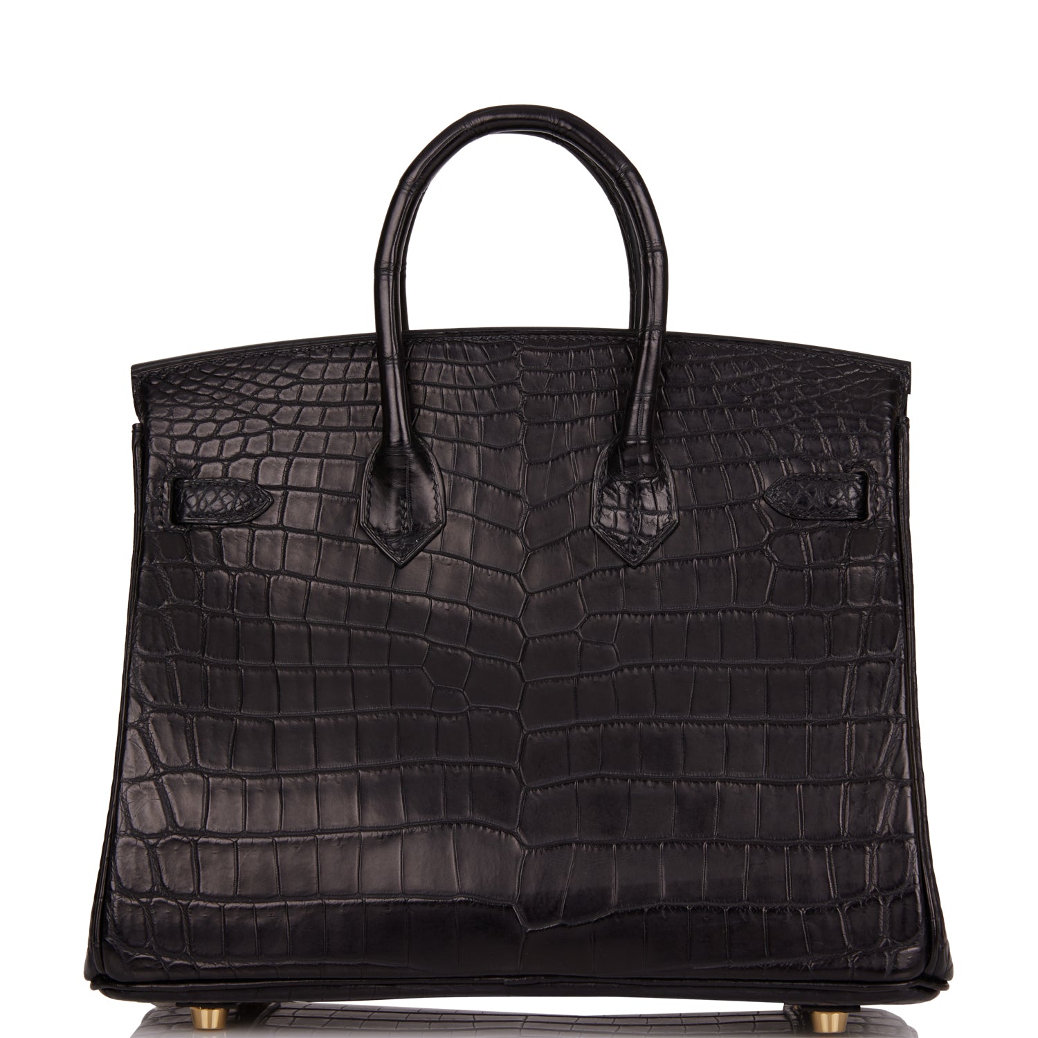 Birkin 25 Black Matte Niloticus Crocodile Gold Hardware Kilta bags