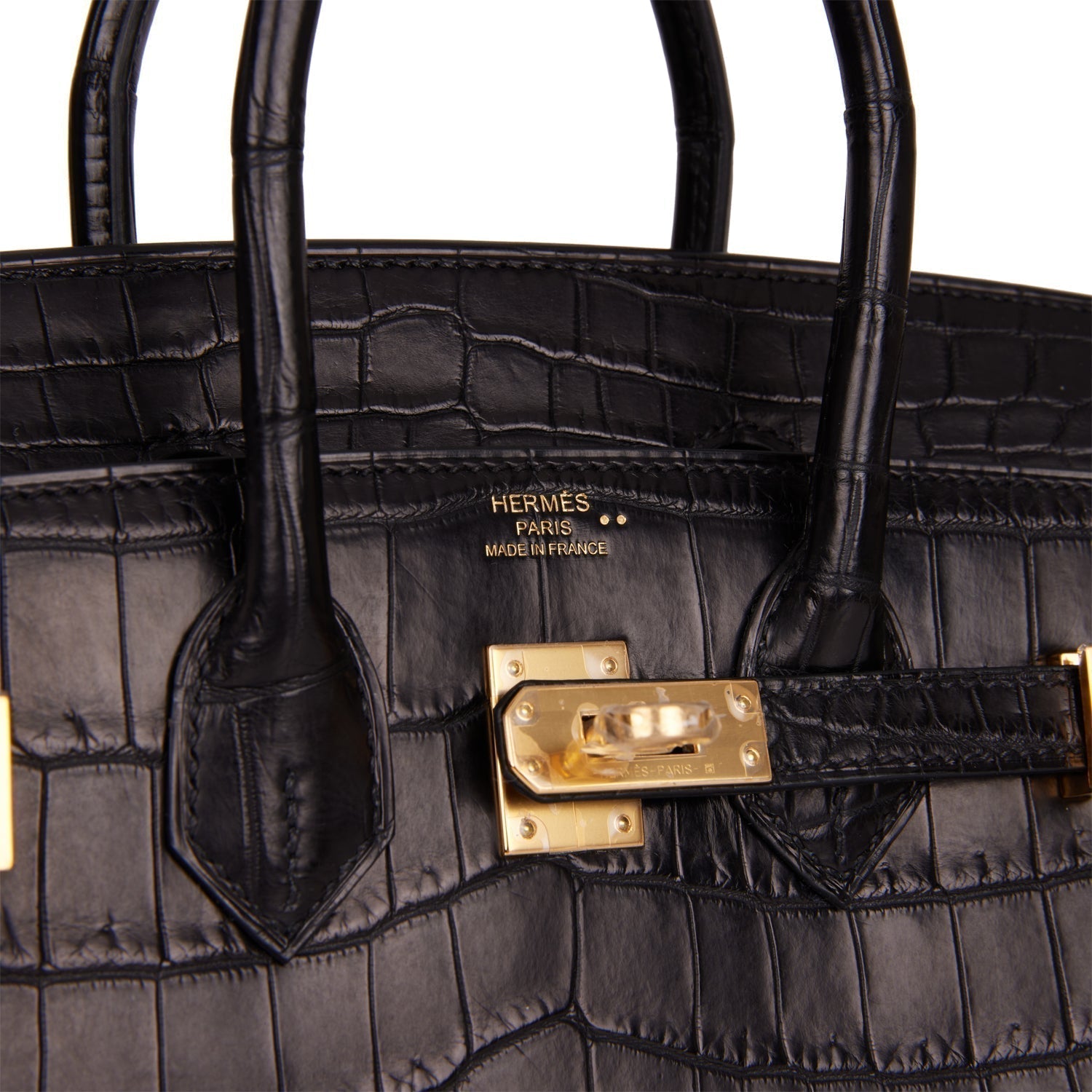 Birkin 25 Black Matte Niloticus Crocodile Gold Hardware Kilta bags