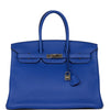 Birkin 35 Bleu Electric Togo Palladium Hardware Kilta bags