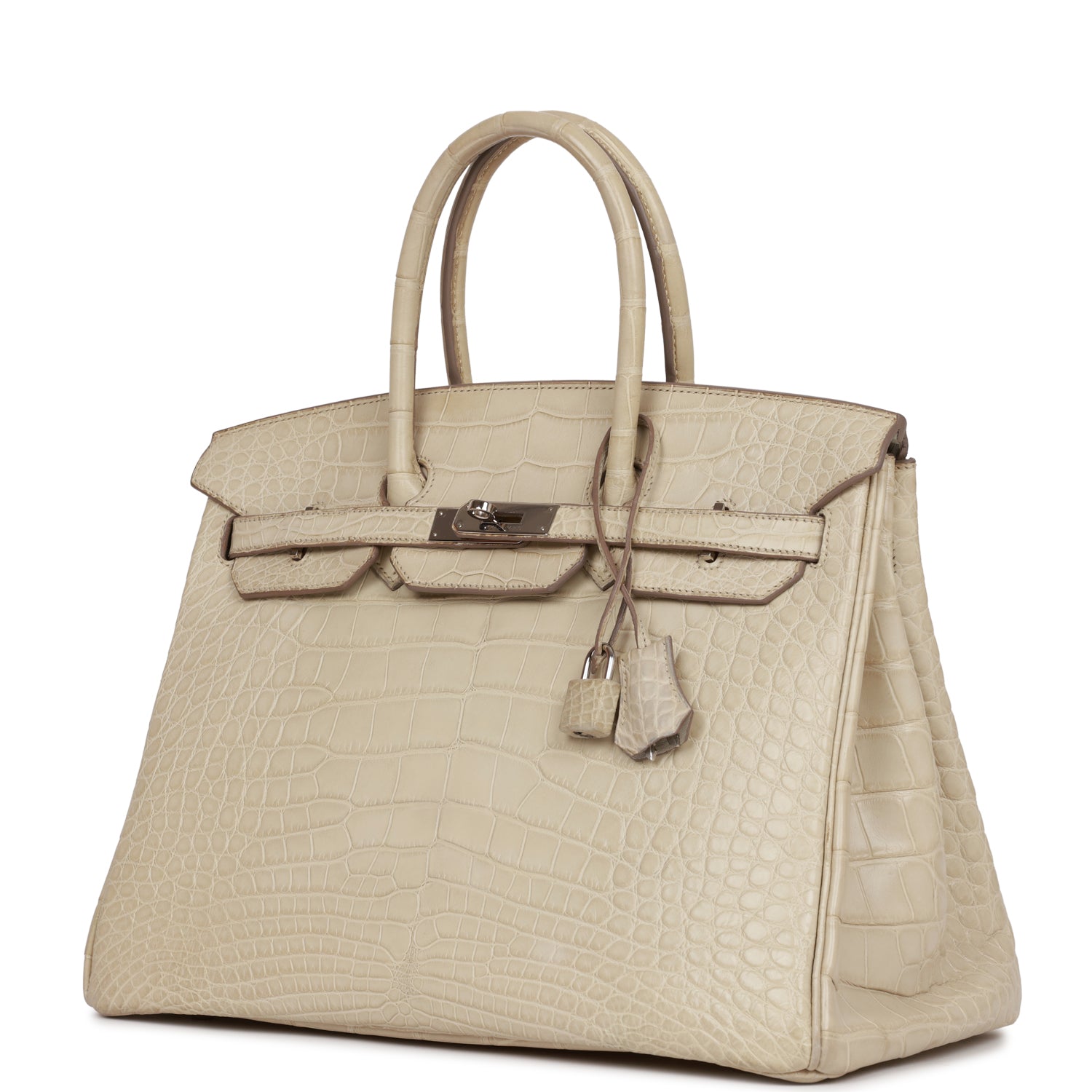 Birkin 35 Beton Matte Alligator Palladium Hardware Kilta bags