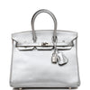 Birkin 25 Silver Metallic Chevre Palladium Hardware Kilta bags