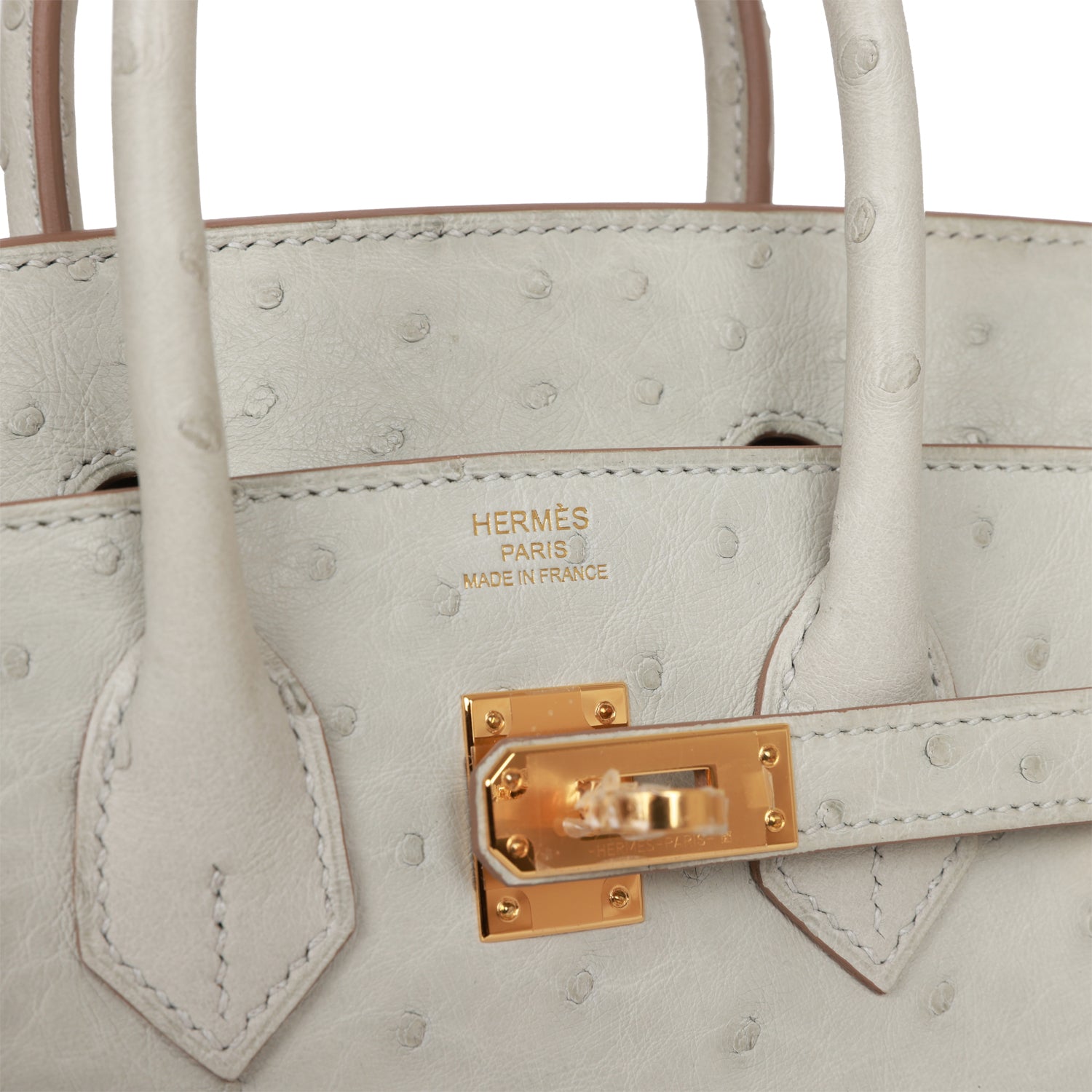 Birkin 25 Gris Perle Ostrich Gold Hardware - sneakerlandnet