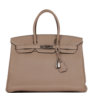 Birkin 35 Gris Tourterelle Togo Palladium Hardware Kilta bags