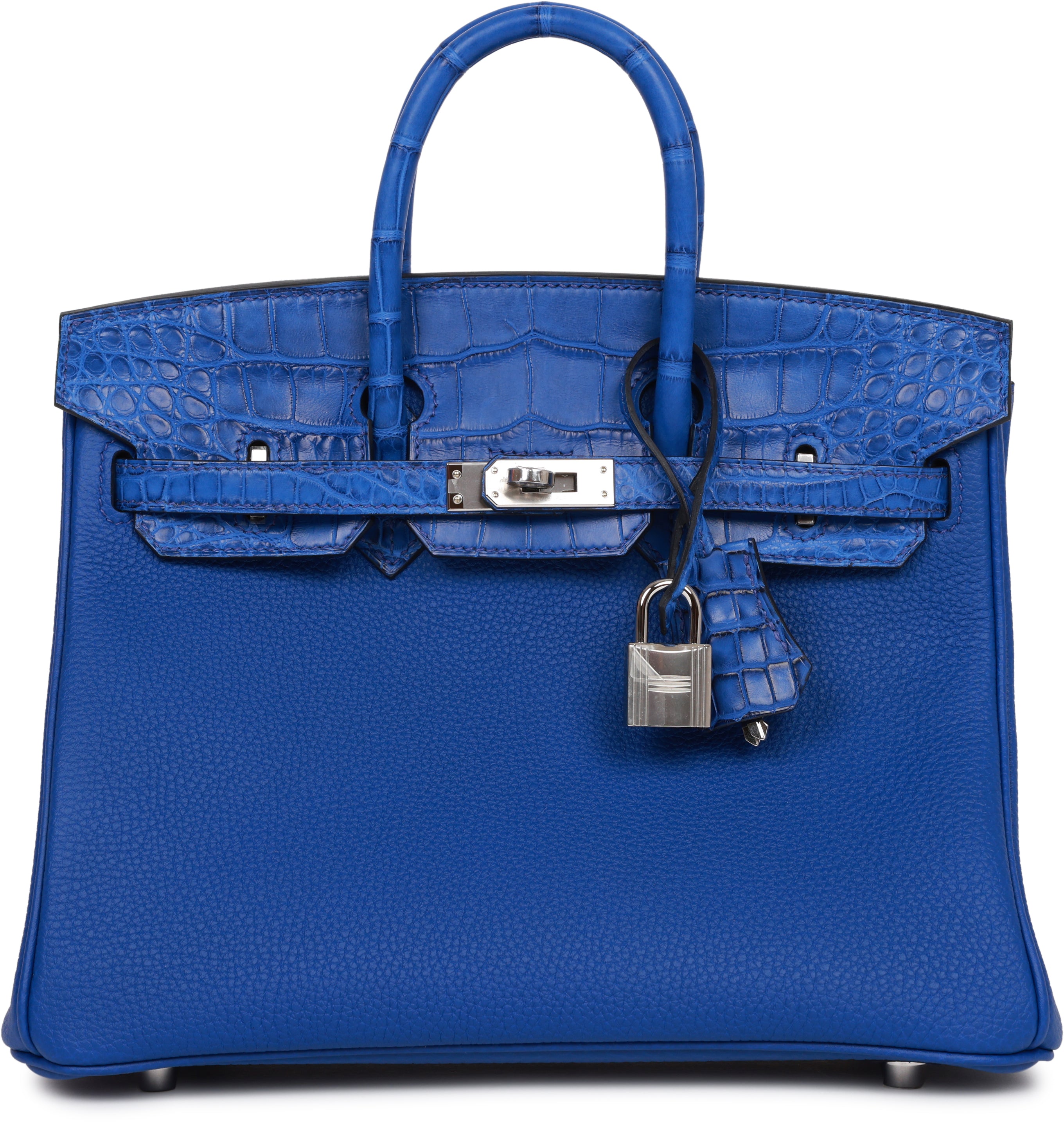 Birkin 25 Bleu Royal Matte Alligator and Togo Touch Palladium Hardware - sneakerlandnet