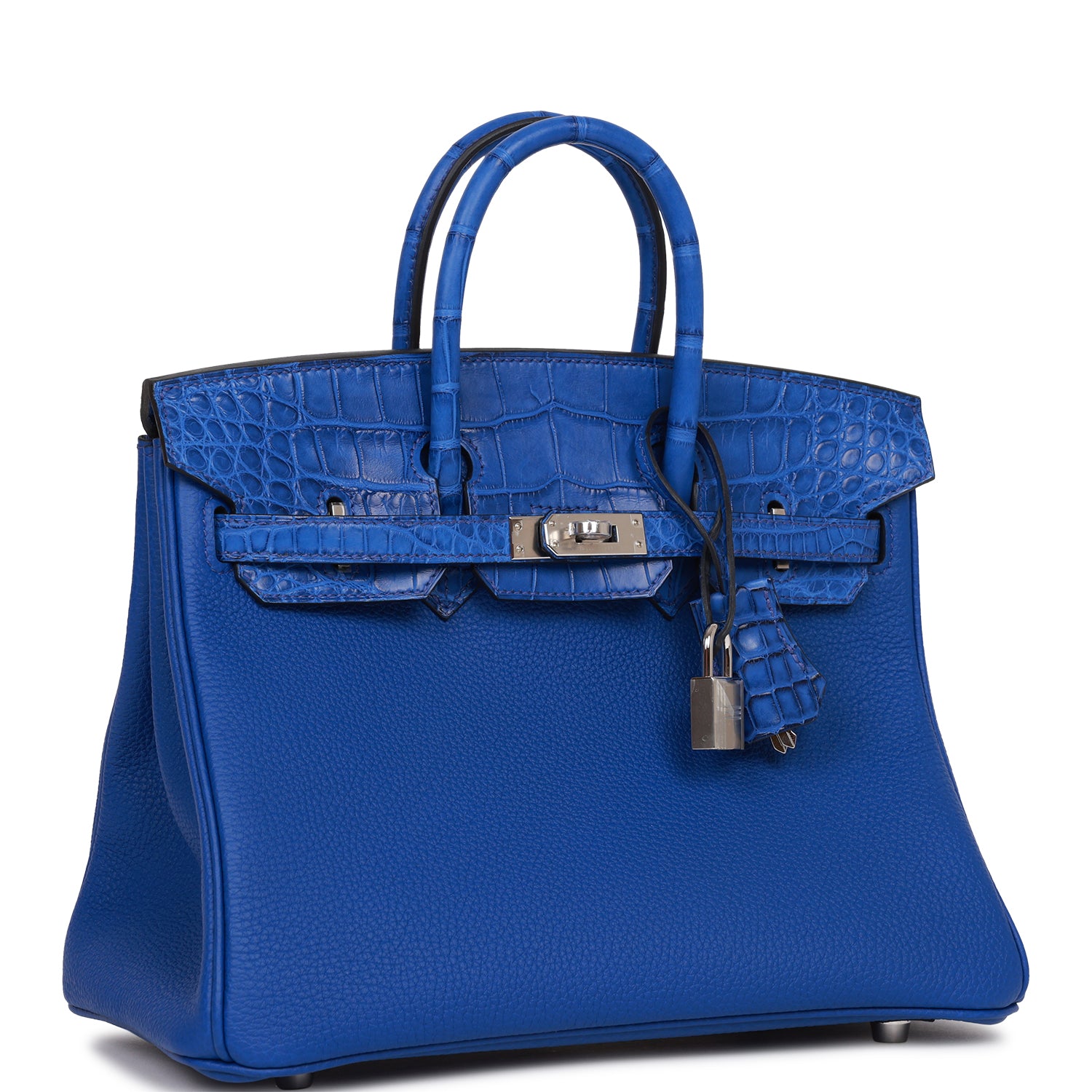 Birkin 25 Bleu Royal Matte Alligator and Togo Touch Palladium Hardware - sneakerlandnet