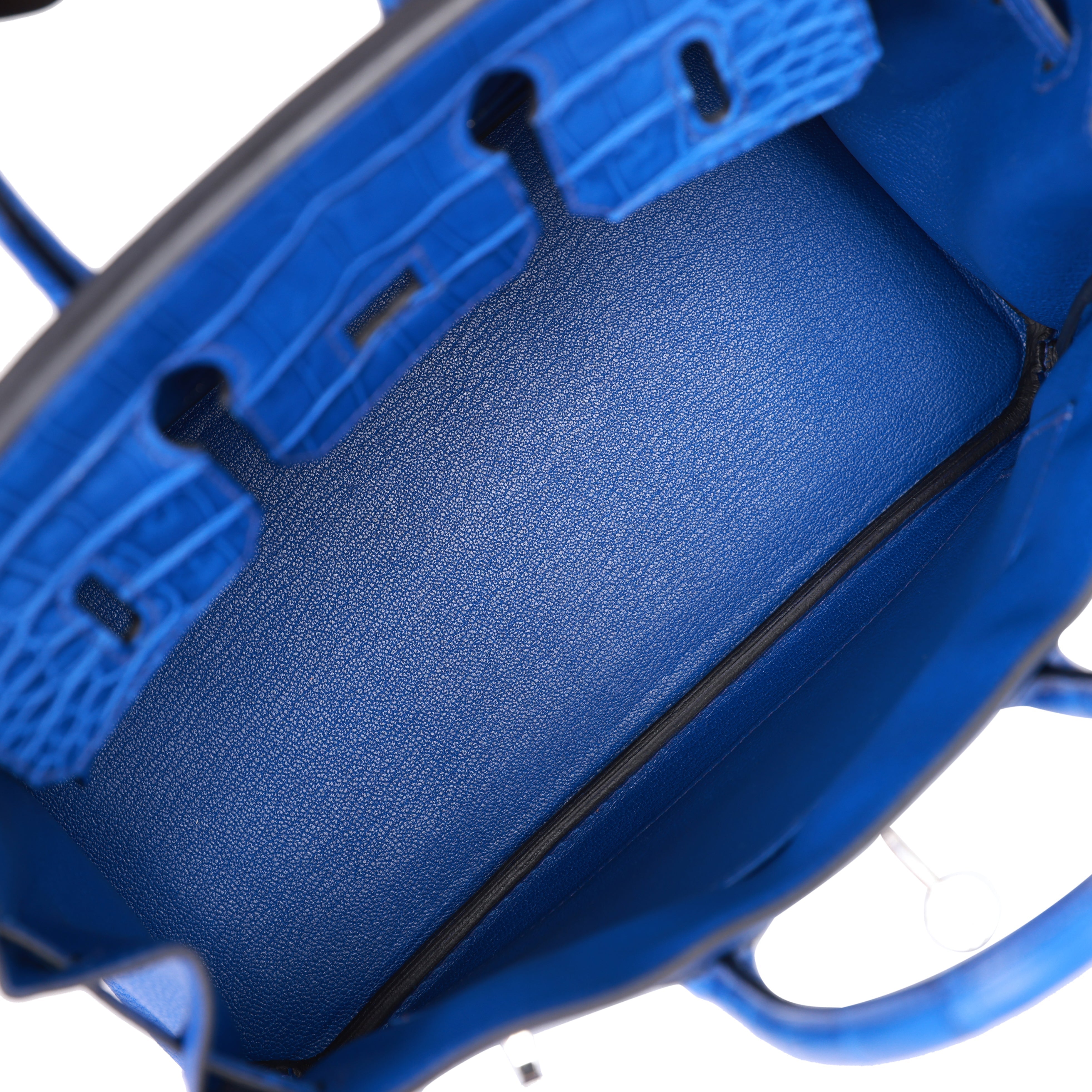 Birkin 25 Bleu Royal Matte Alligator and Togo Touch Palladium Hardware - sneakerlandnet