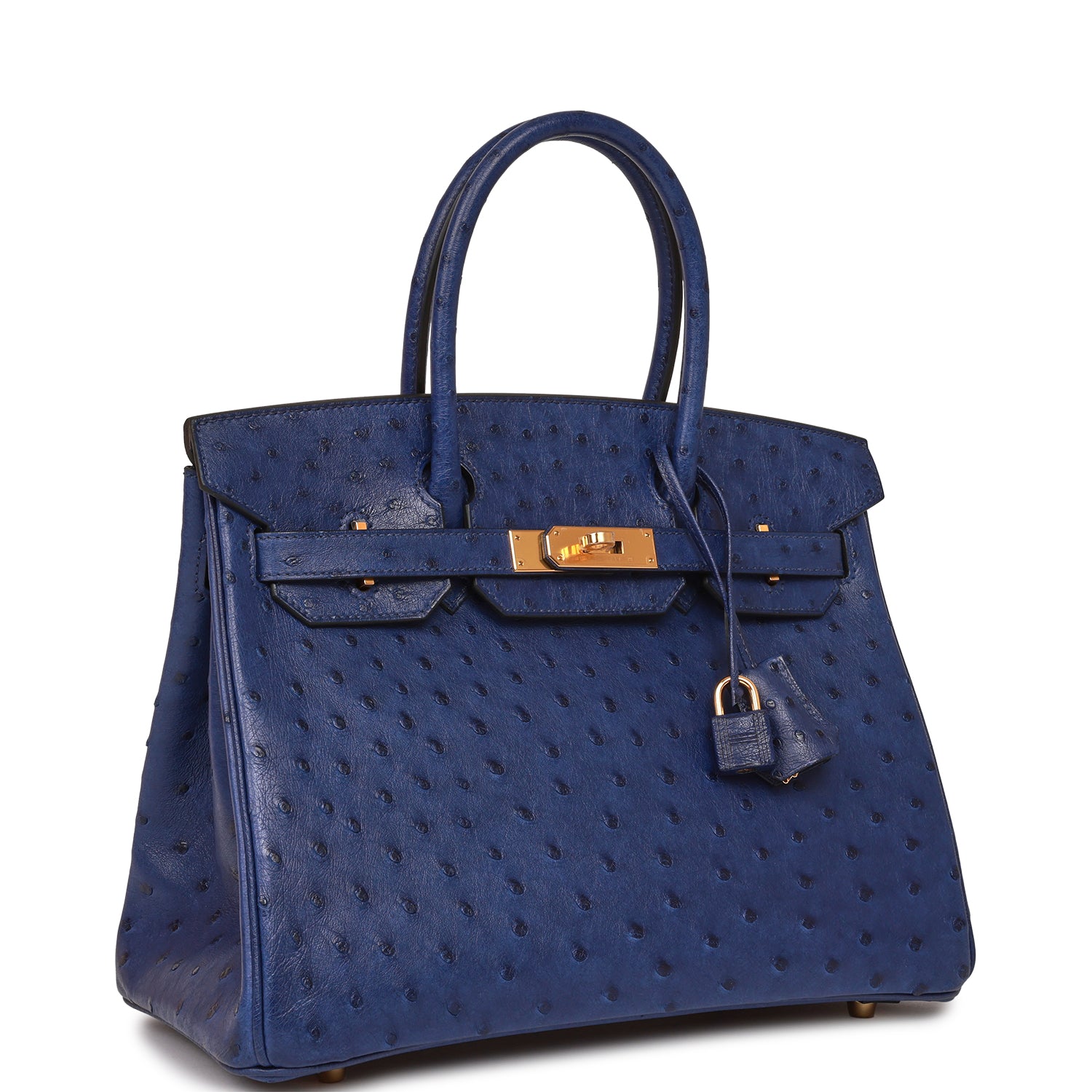 Hermes Birkin 30 Bleu Saphir Ostrich Gold Hardware - sneakerlandnet