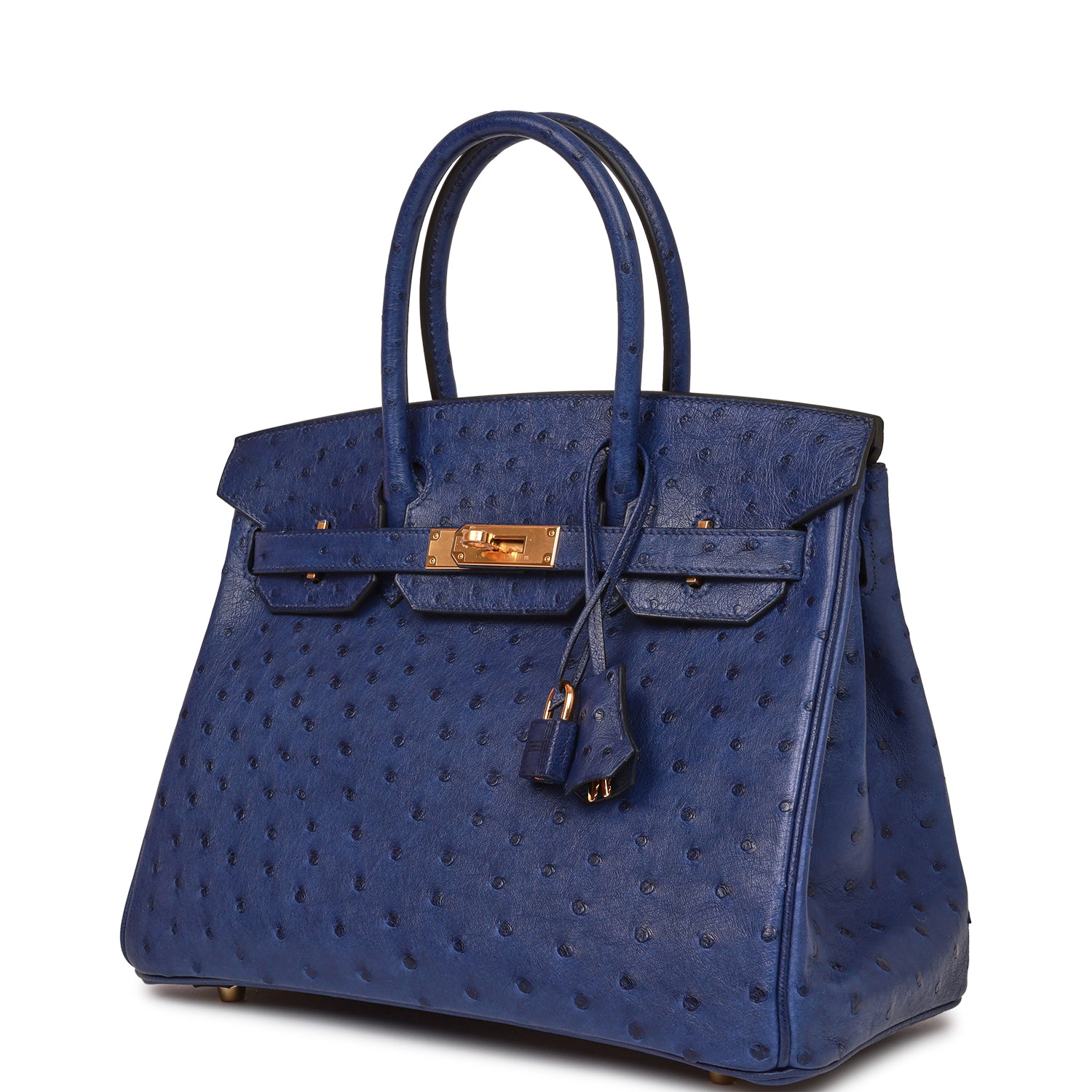 Hermes Birkin 30 Bleu Saphir Ostrich Gold Hardware - sneakerlandnet