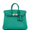 Birkin 25 Vert Verone Ostrich Gold Hardware - sneakerlandnet