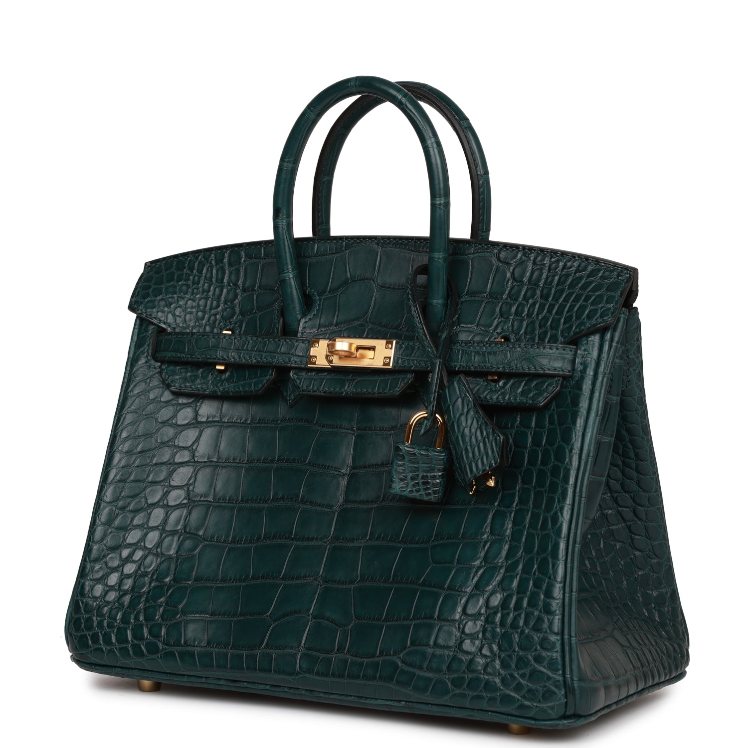 Birkin 25 Vert Cypress Matte Alligator Gold Hardware - sneakerlandnet