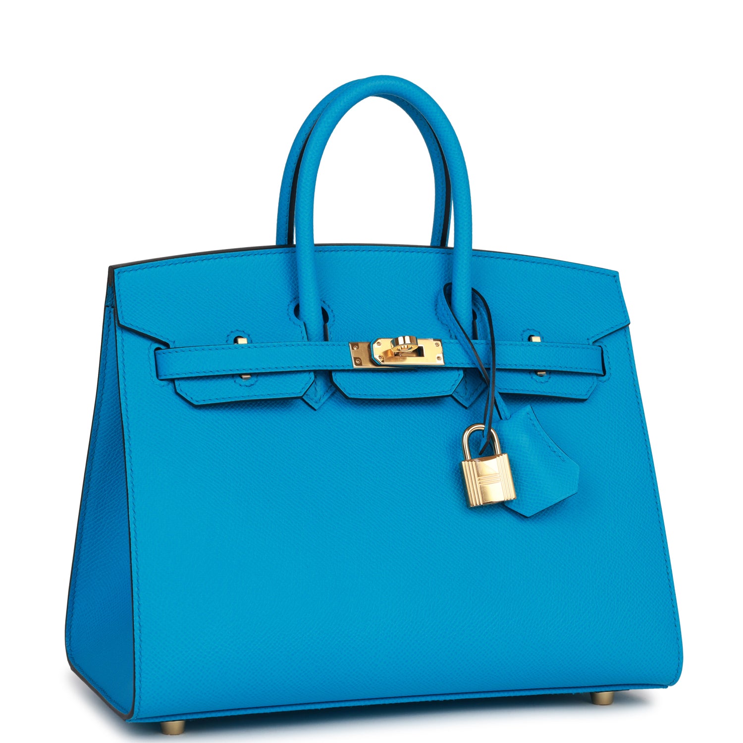 Birkin Sellier 25 Bleu Frida Epsom Gold Hardware Kilta bags