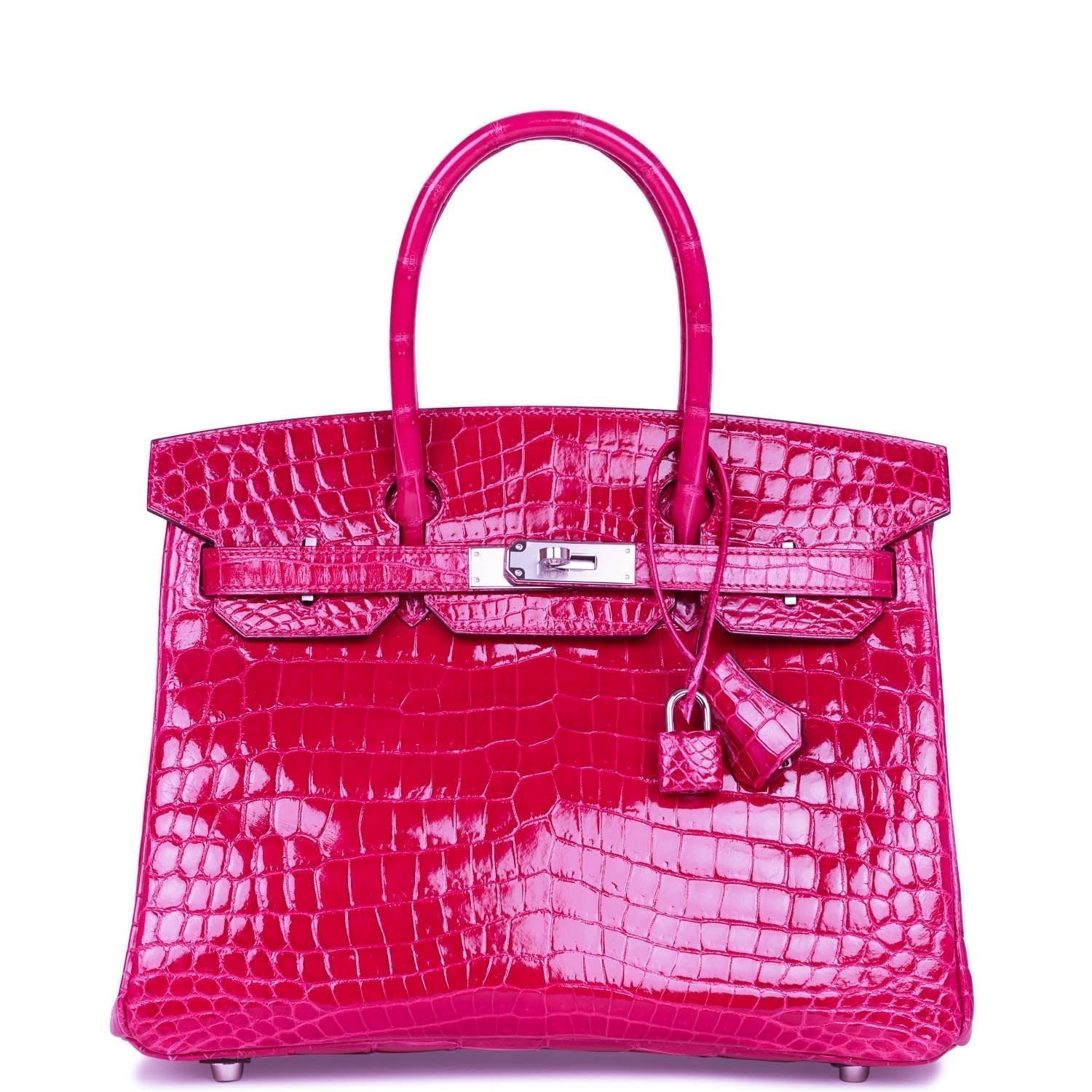 Birkin 30 Rose Pourpre Shiny Niloticus Crocodile Palladium Hardware - sneakerlandnet