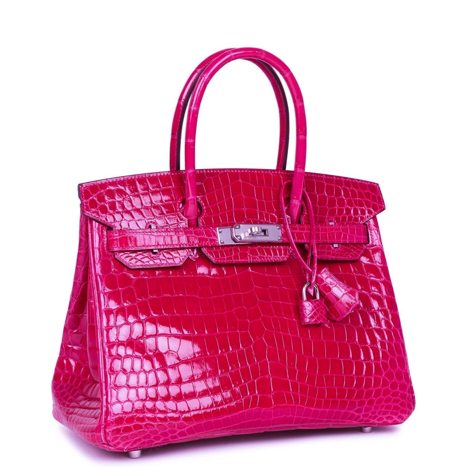 Birkin 30 Rose Pourpre Shiny Niloticus Crocodile Palladium Hardware - sneakerlandnet