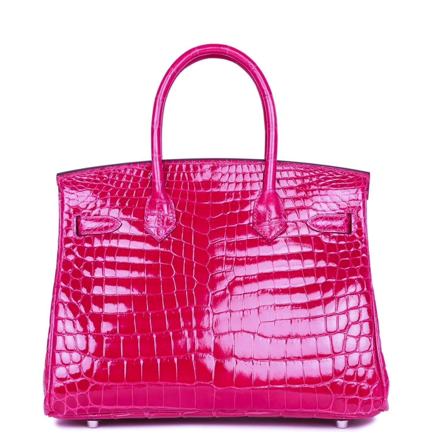 Birkin 30 Rose Pourpre Shiny Niloticus Crocodile Palladium Hardware - sneakerlandnet