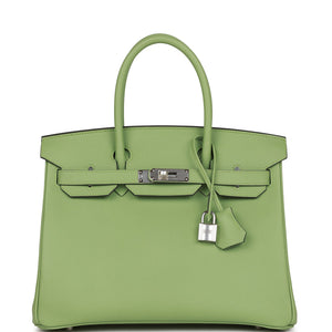 Birkin 30 Vert Criquet Epsom Palladium Hardware - sneakerlandnet