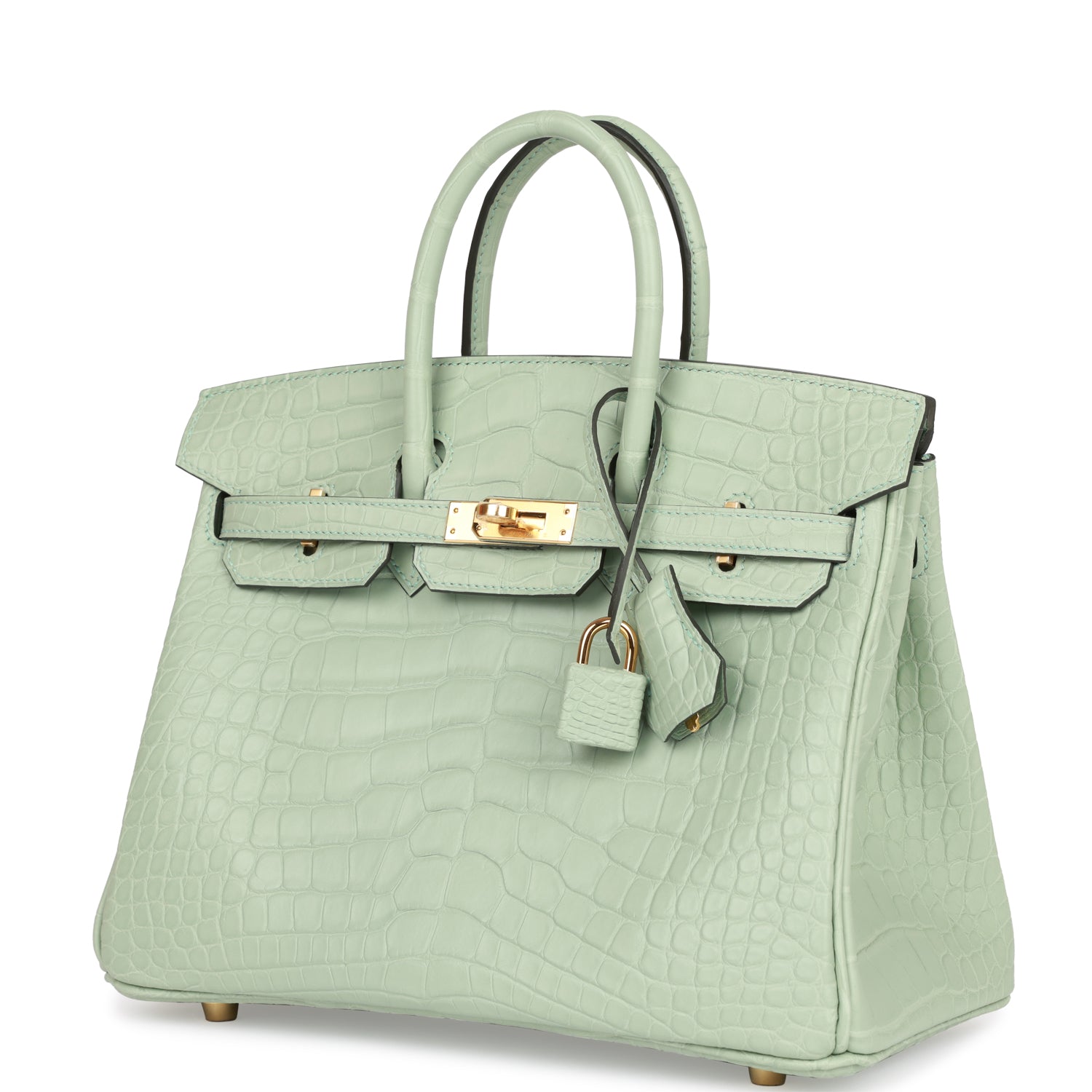 Birkin 25 Vert D'Eau Matte Alligator Gold Hardware - sneakerlandnet