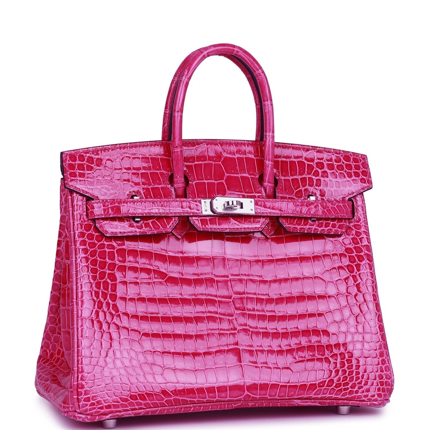 Birkin 25 Rose Mexico Shiny Porosus Crocodile Palladium Hardware - sneakerlandnet