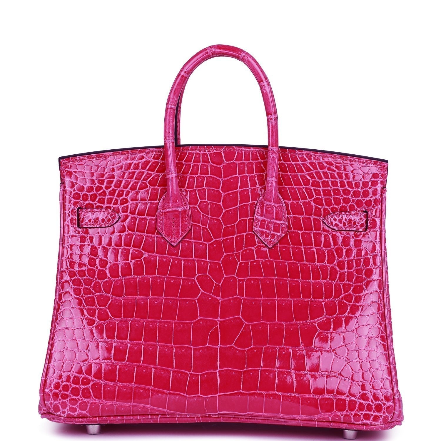 Birkin 25 Rose Mexico Shiny Porosus Crocodile Palladium Hardware - sneakerlandnet