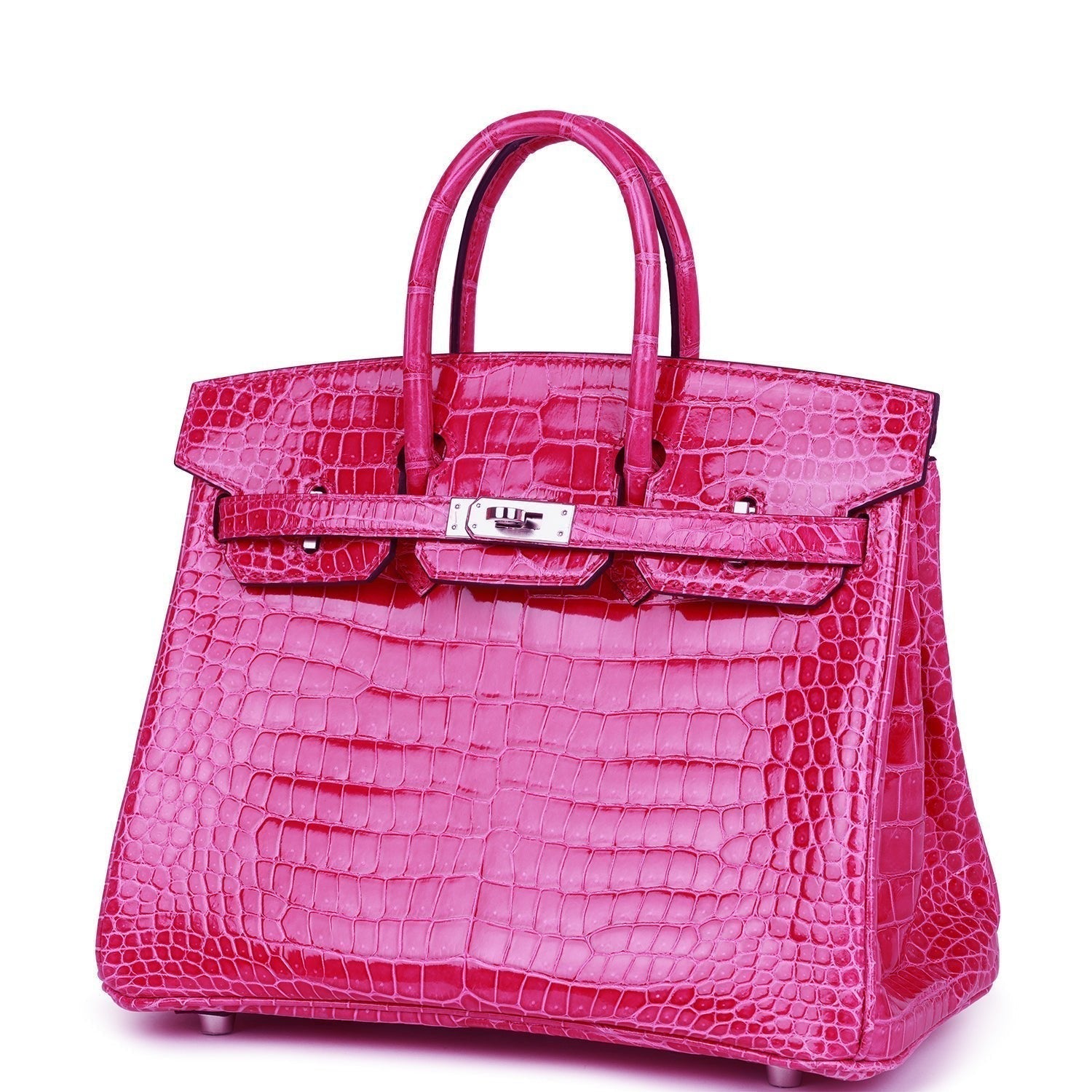 Birkin 25 Rose Mexico Shiny Porosus Crocodile Palladium Hardware - sneakerlandnet