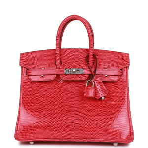 Birkin 25 Rose Extreme Lizard Palladium Hardware - sneakerlandnet