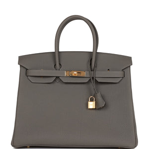 Hermes Birkin 35 Gris Meyer Togo Gold Hardware - sneakerlandnet