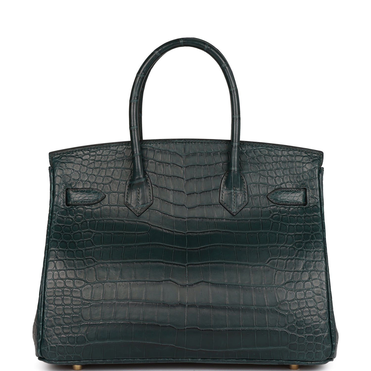 HRMS Birkin 30 Vert Fonce Matte Porosus Crocodile Gold Hardware - sneakerhillcom