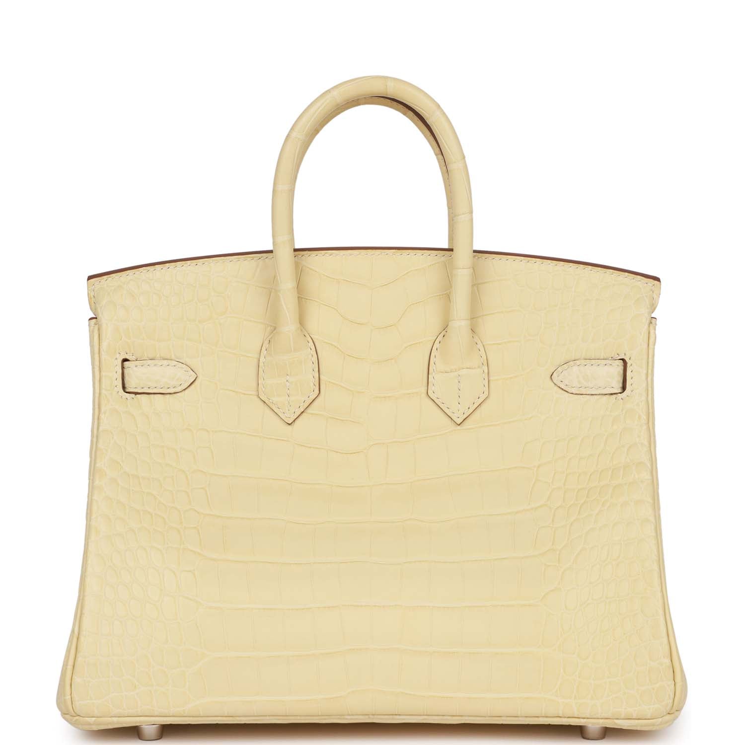 Birkin 25 Vanille Matte Alligator Palladium Hardware Kilta bags