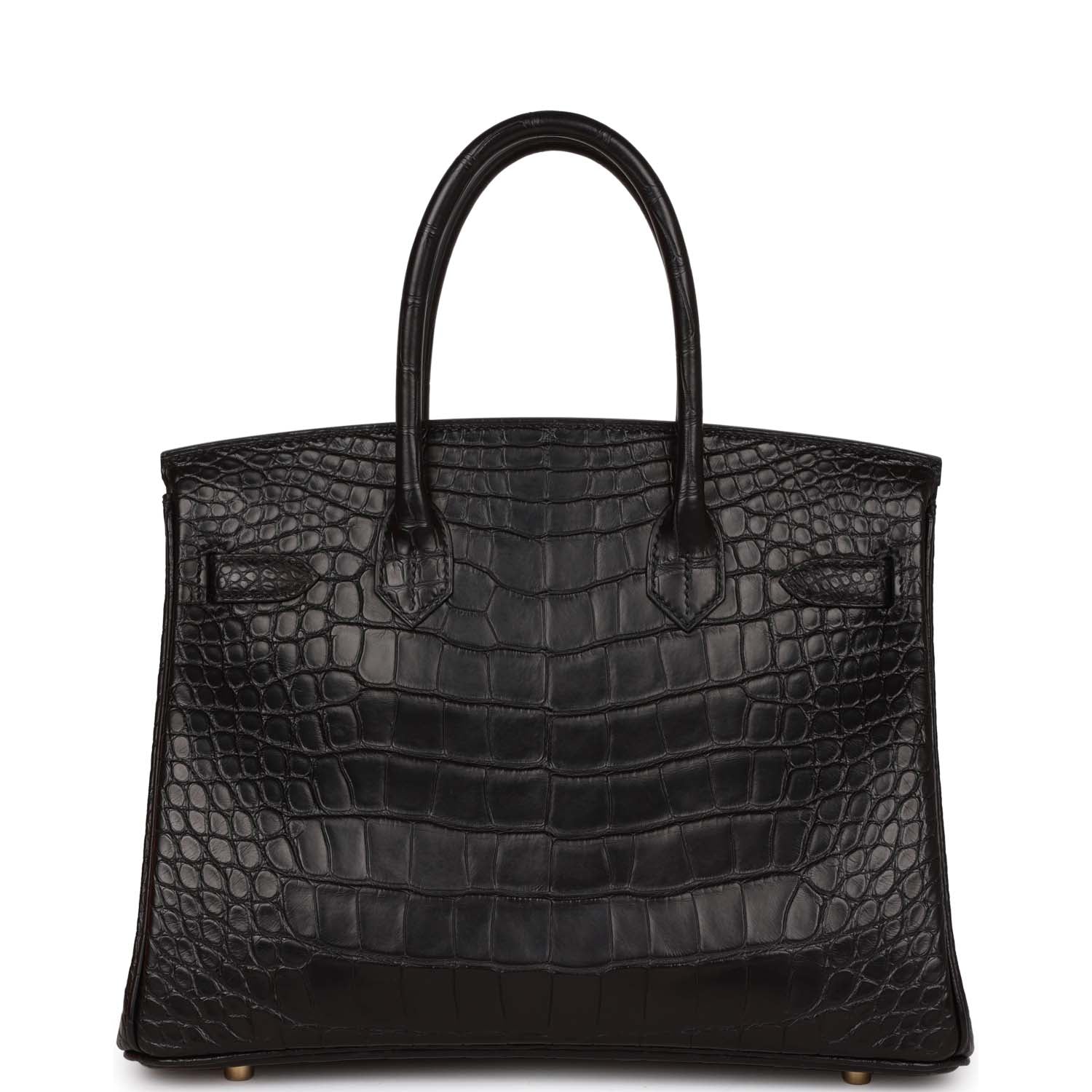 Hermes Birkin 30 Black Matte Alligator Gold Hardware - sneakerhillcom