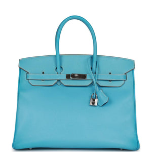 Birkin 35 Celeste Candy Epsom Palladium Hardware Kilta bags