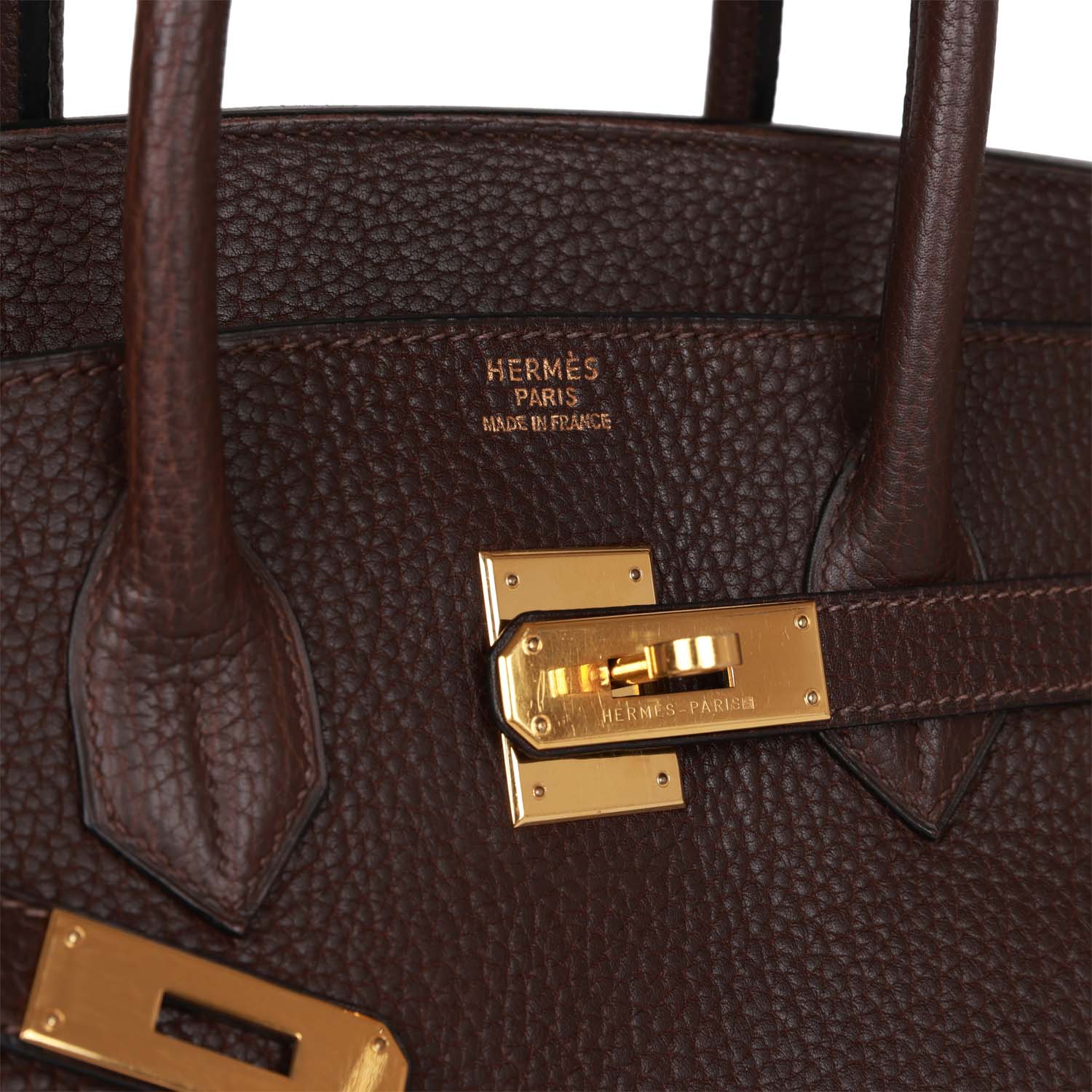 Vintage Hermes Birkin 35 Marron Fonce Fjord Gold Hardware Kilta bags