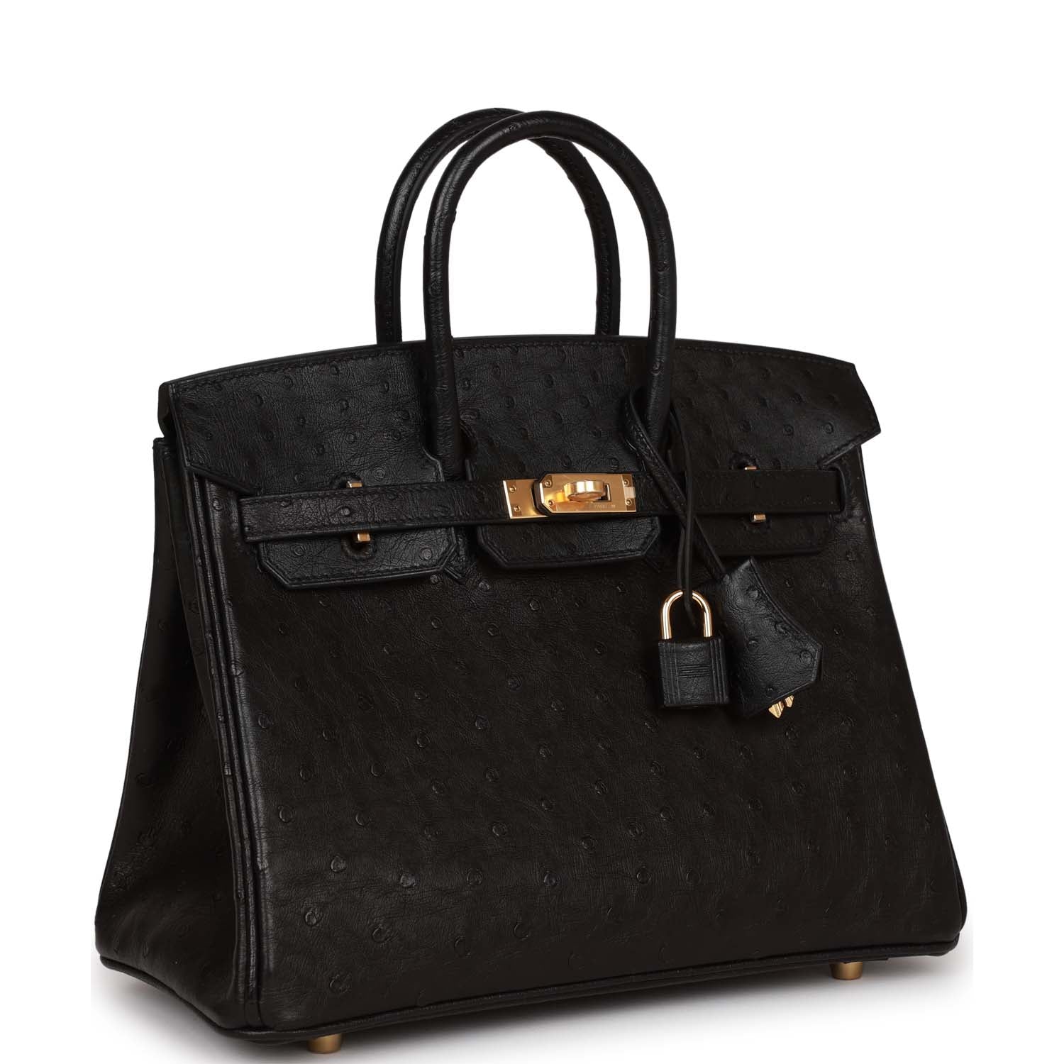 Birkin 25 Black Ostrich Gold Hardware Kilta bags