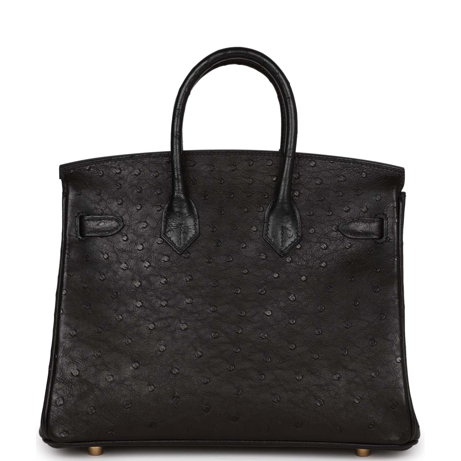 Birkin 25 Black Ostrich Gold Hardware Kilta bags