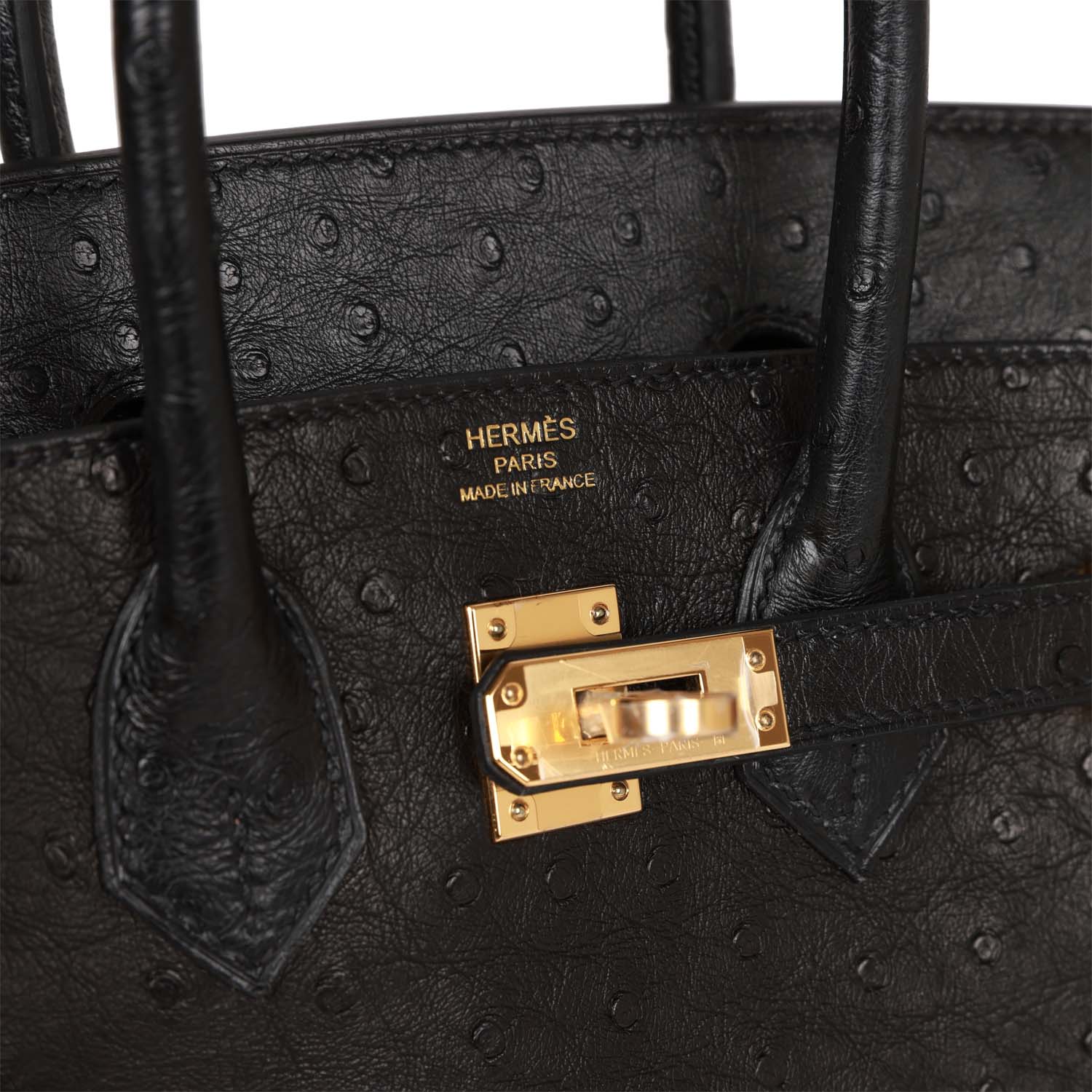 Birkin 25 Black Ostrich Gold Hardware Kilta bags