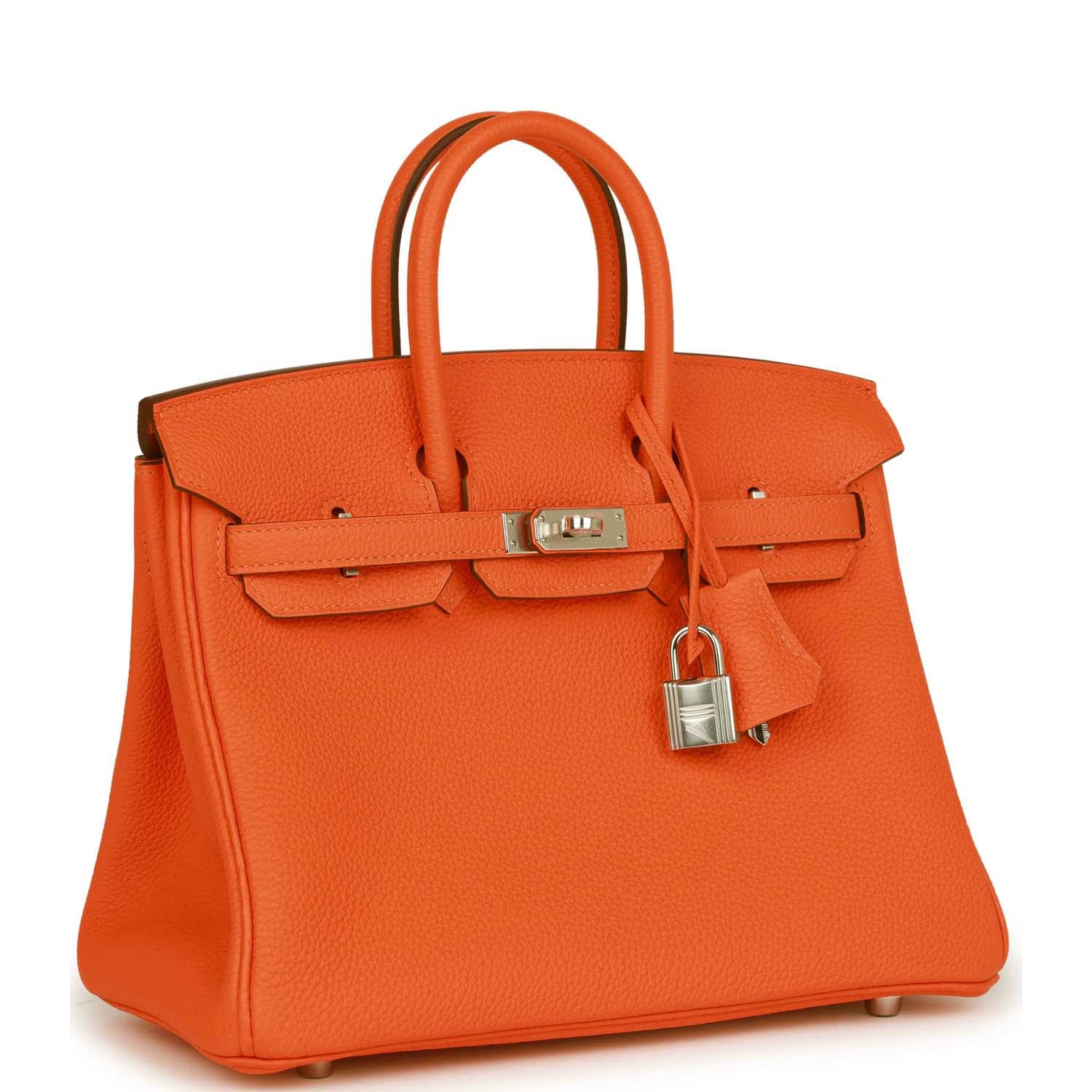 Birkin 25 Orange Minium Togo Palladium Hardware Kilta bags