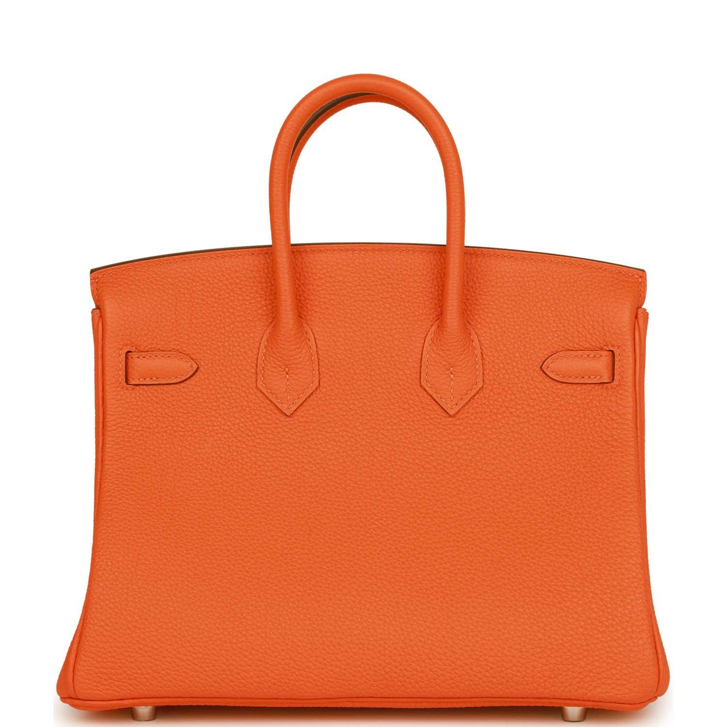 Birkin 25 Orange Minium Togo Palladium Hardware Kilta bags