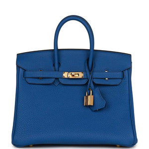 Birkin 25 Bleu France Togo Gold Hardware Kilta bags