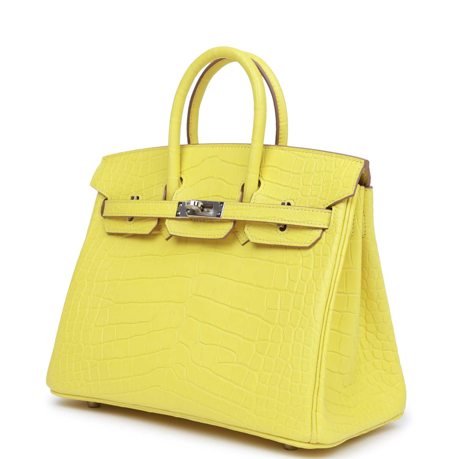 Birkin 25 Lime Matte Alligator Palladium Hardware Kilta bags