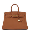 Birkin 35 Gold Togo Gold Hardware Kilta bags