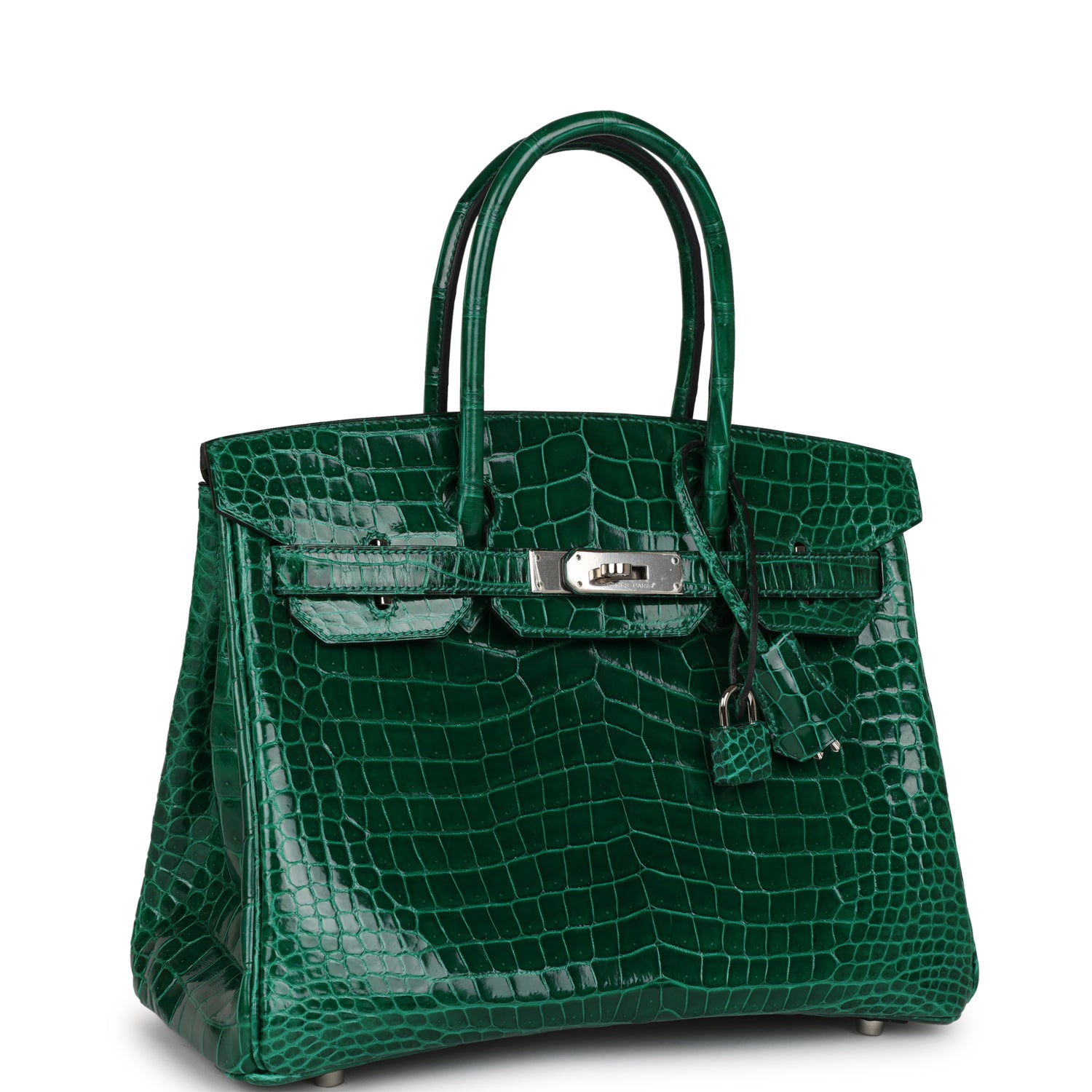 Birkin 30 Emerald Shiny Niloticus Crocodile Palladium Hardware Kilta bags