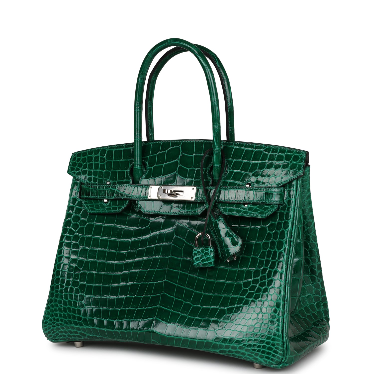 Birkin 30 Emerald Shiny Niloticus Crocodile Palladium Hardware Kilta bags