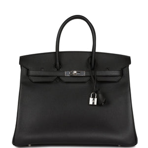 HRMS Birkin 35 Black Epsom Palladium Hardware - sneakerhillcom