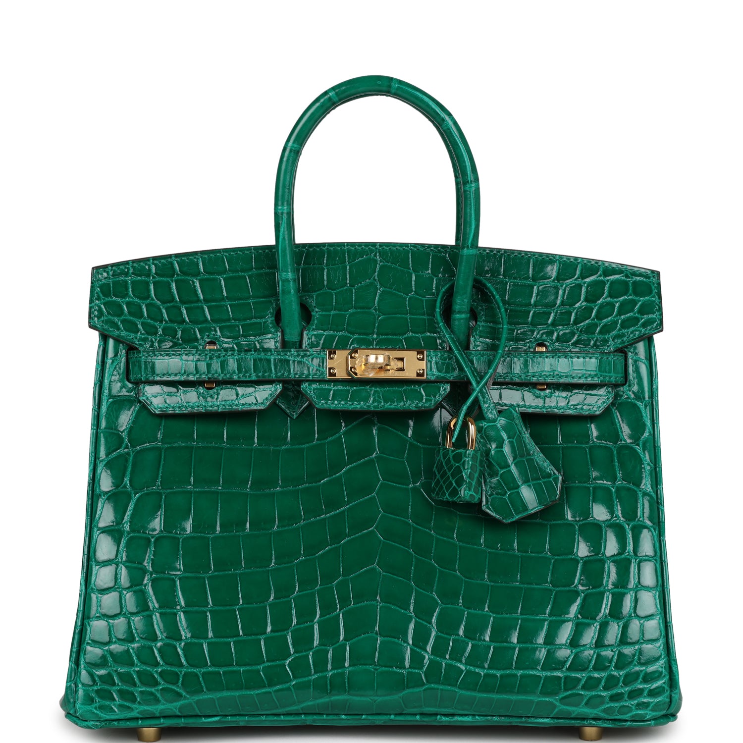 Birkin 25 Emerald Shiny Niloticus Crocodile Gold Hardware Kilta bags