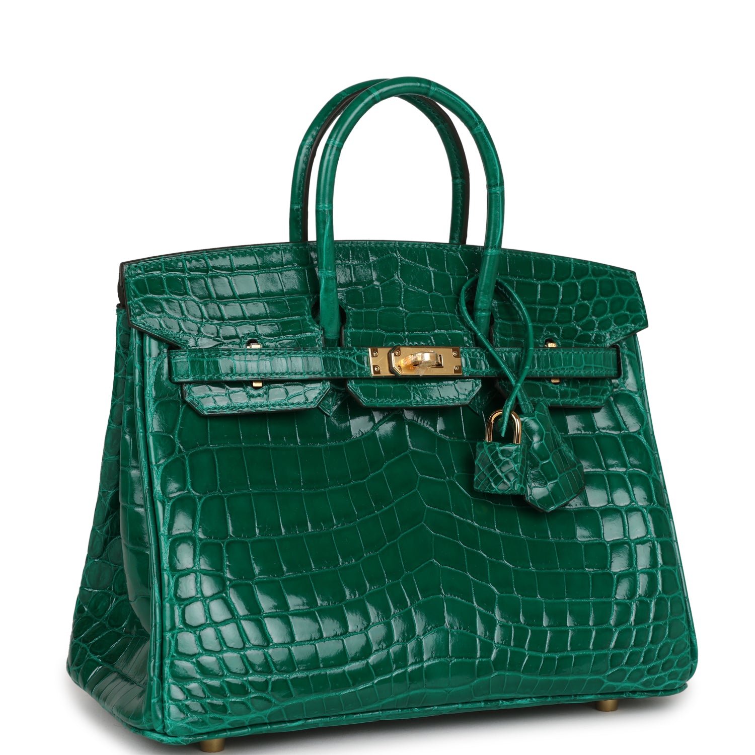 Birkin 25 Emerald Shiny Niloticus Crocodile Gold Hardware Kilta bags