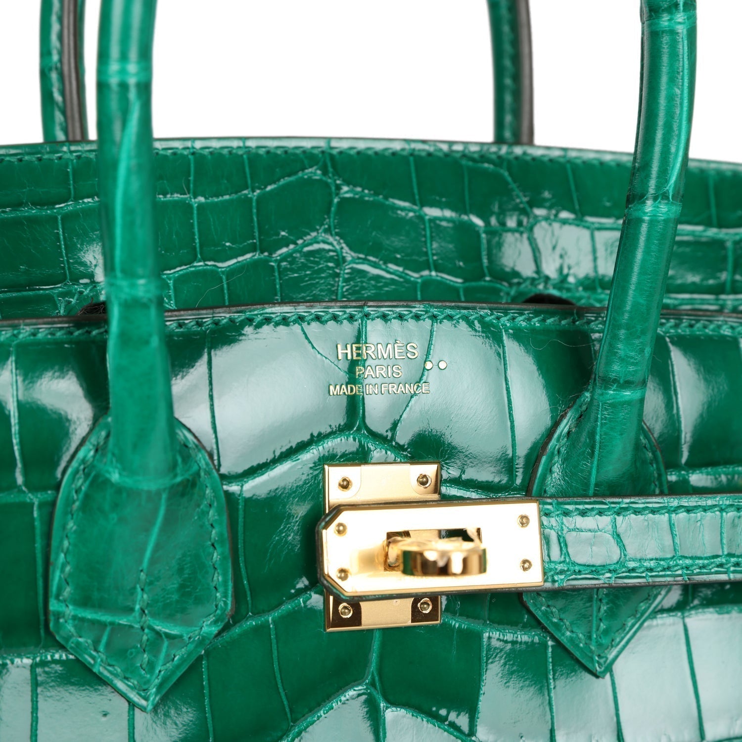 Birkin 25 Emerald Shiny Niloticus Crocodile Gold Hardware Kilta bags